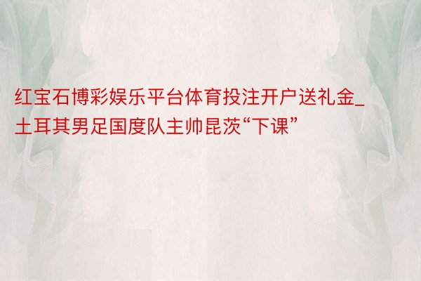 红宝石博彩娱乐平台体育投注开户送礼金_土耳其男足国度队主帅昆茨“下课”